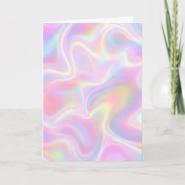 Girly Vibrant Pastel Holographic Swirl Design Karte