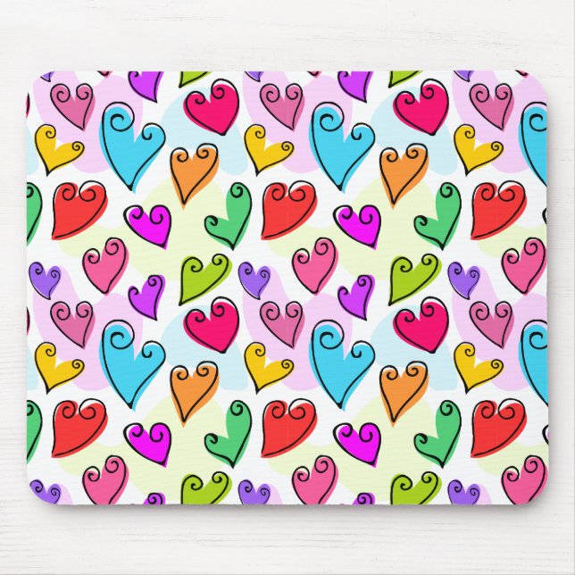 Girly Vibrants Herts Niedlich Romantischer Valenti Mousepad (Vorne)