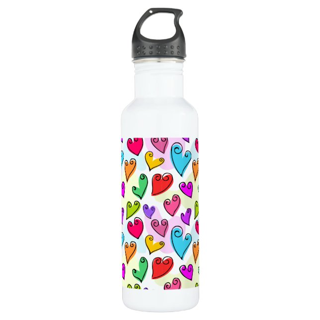 Girly Vibrants Herts Niedlich Romantischer Valenti Trinkflasche (Vorderseite)