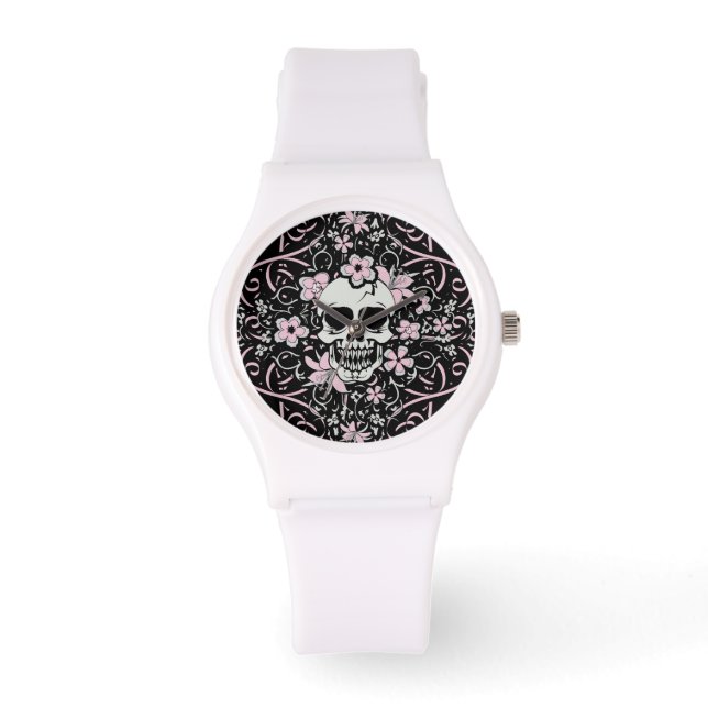 Girly Vintag Skull Armbanduhr (Vorderseite)