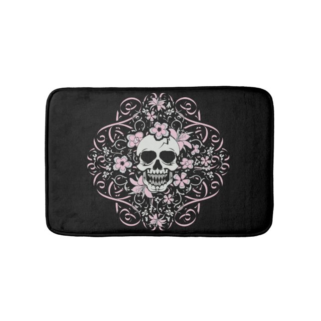Girly Vintag Skull Badematte (Vorderseite)