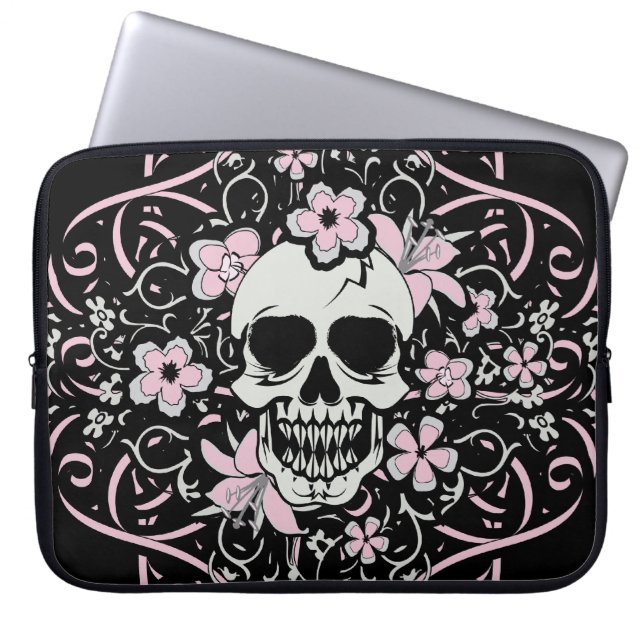 Girly Vintag Skull Laptopschutzhülle (Vorderseite)