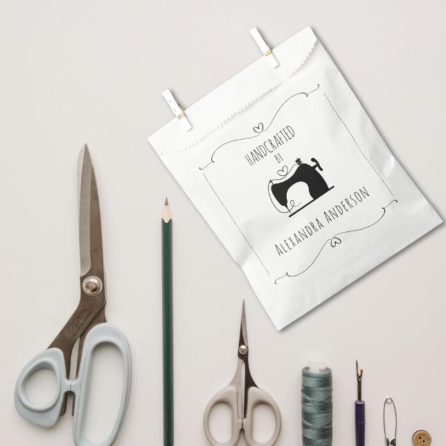 Girly Vintage Sewing Machine Hand Craft Minimal  Geschenktütchen (Girly Vintage Sewing Machine Hand Craft Minimal Favor Bag)