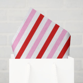 Girly Weiß Rot und Rosa Candy Stripe Seidenpapier