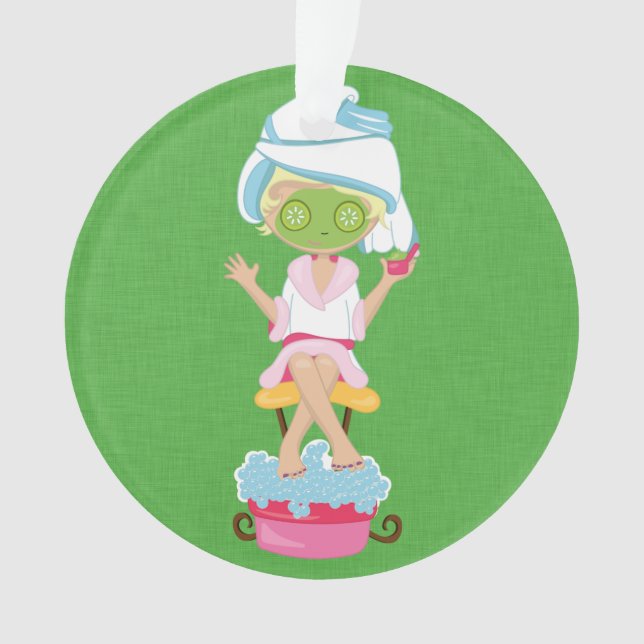 Girly Wellness-Center-Mädchen Ornament (Vorderseite)