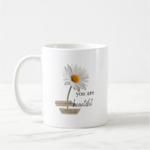 Girly White Daisy Blume Vintag Coffee Tasse