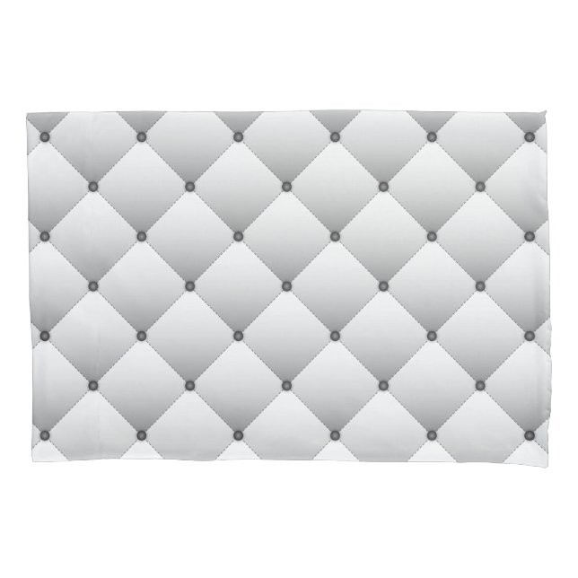 Girly White Quilted Square Muster Kissenbezug (Vorderseite)