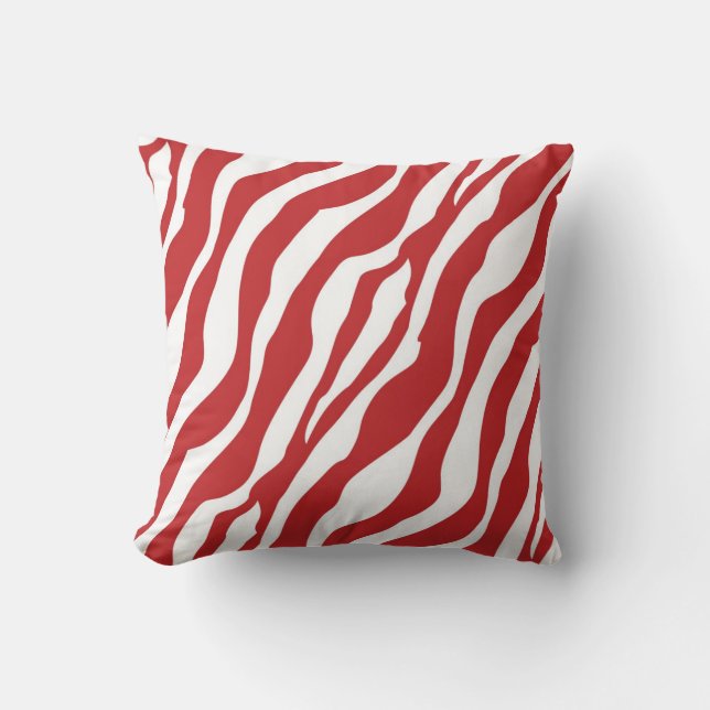 Girly wilder roter Zebra-Druck Kissen (Vorderseite)