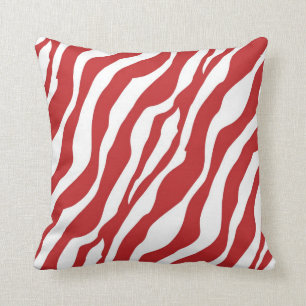 Girly wilder roter Zebra-Druck Kissen