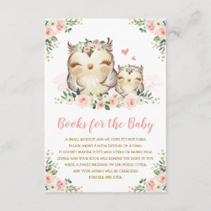 Girly Woodland Floral Owl Bringen Sie ein Buch für Begleitkarte