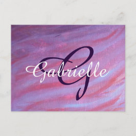 Girly Zebra Abstrakt | Niedlich rosa Lila Postkarte