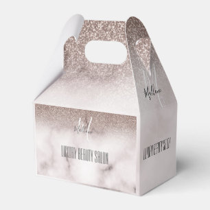 GirlyTrendy Glamour Lila Glitzer Marmormonogramm Geschenkschachtel