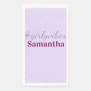 Girlyvibes Hashtag helllila rosa weibliche Vibes Serviette