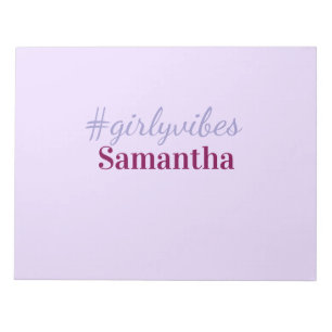 Girlyvibes Hashtag hellrosa pink weibliche Vibes Notizblock