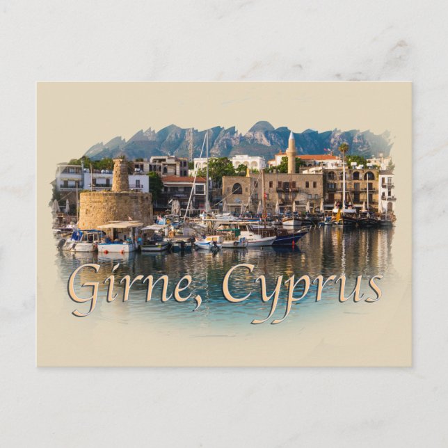 Girne Cyprus: Hafen Postkarte (Vorderseite)