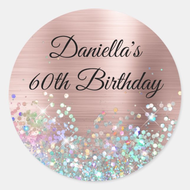 Giro Blush Rose Goldene Frische Pasta machen Glitz Runder Aufkleber (Vorderseite)