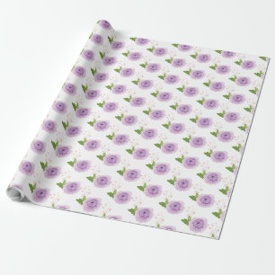 Giro Lila Watercolor Blume Garden Geschenkpapier