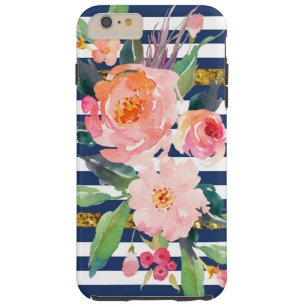 Giro Modern Chic Watercolor Blume - Streifen Tough iPhone 6 Plus Hülle