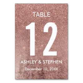 Giro Modern Rose Gold Glitzer Foil Tischnummern