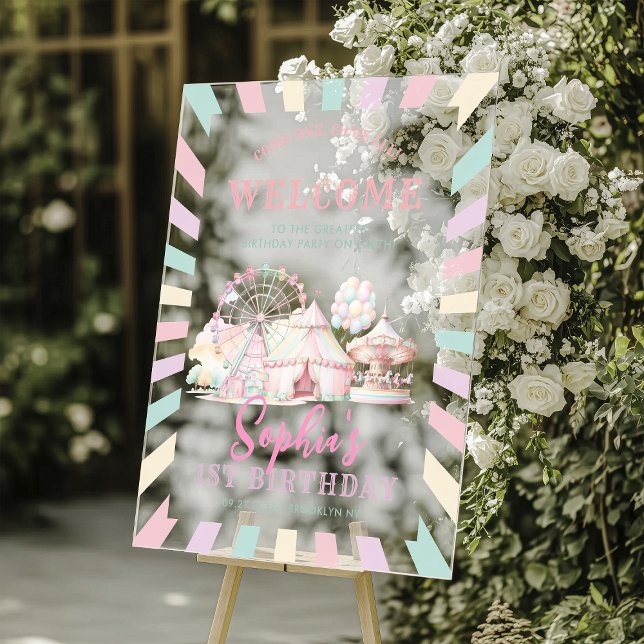 Giro Pastel Colour Carnival Circus Kindergeburtsta Acrylschild (Von Creator hochgeladen)