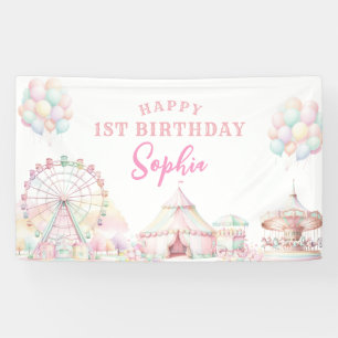 Giro Pastel Colour Carnival Circus Kindergeburtsta Banner