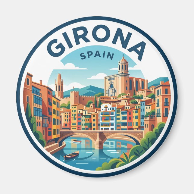 Girona, Spanien Spanien Magnet (Vorne)