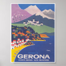 Girona Spanien Vintage Travel Poster