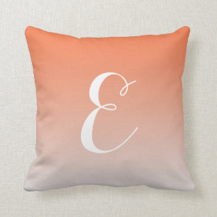 Gironmoderne Orange Ombre Custom Monogram Kissen