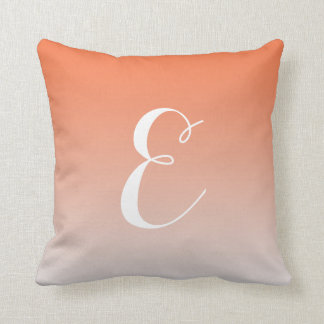 Gironmoderne Orange Ombre Custom Monogram Kissen