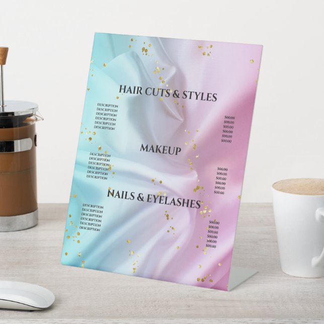 Girpping Pink Glitzer Pedestal Sign Sockelschild (In SItu)