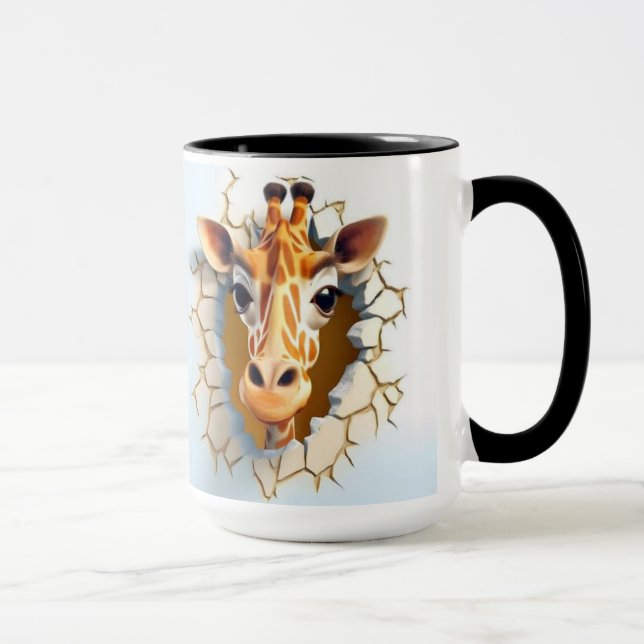 Girrafe in einer Mauer Tasse (Rechts)