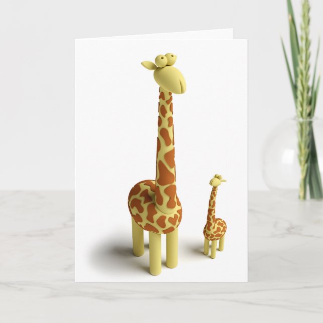 Girrafe und Baby Giraffe Karte (Vorderseite)