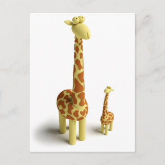 Girrafe und Baby Giraffe Postkarte