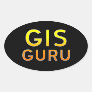 GIS Guru Ovaler Aufkleber