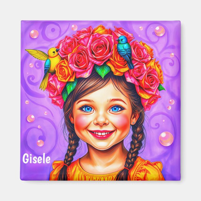 GISELE ~ EASTER BONNET ~ Happy Girl ~ Magnet (Vorne)