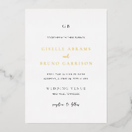 Giselle Classic Monogram Elegant Wedding Folieneinladung