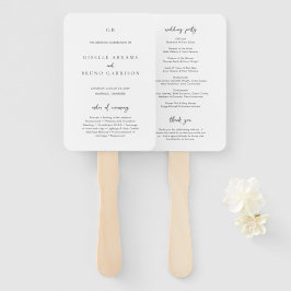 Giselle Classic Monogram Elegant Wedding Program Fächer
