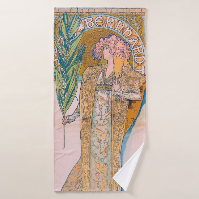 Gismonda, Sarah Bernhardt, Mucha Badehandtuch (Badehandtuch)