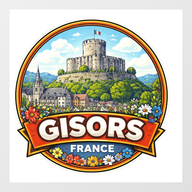 Gisors Frankreich  Fensteraufkleber (Blatt)
