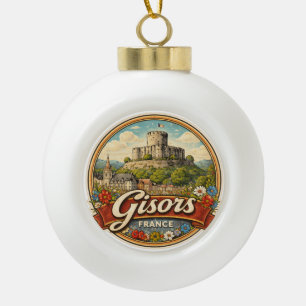 Gisors Frankreich Keramik Kugel-Ornament