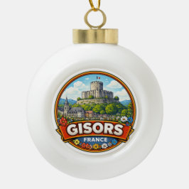 Gisors Frankreich  Keramik Kugel-Ornament