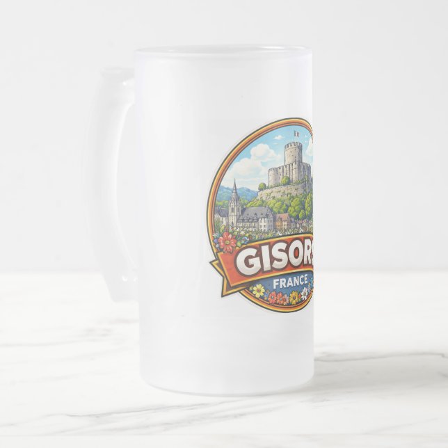 Gisors Frankreich  Mattglas Bierglas (Vorderseite Links)