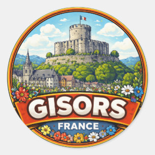 Gisors Frankreich  Runder Aufkleber
