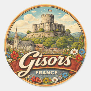 Gisors Frankreich Runder Aufkleber