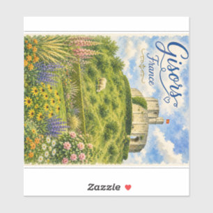 Gisors Frankreich Schloss Normandie Aquarell Aufkleber