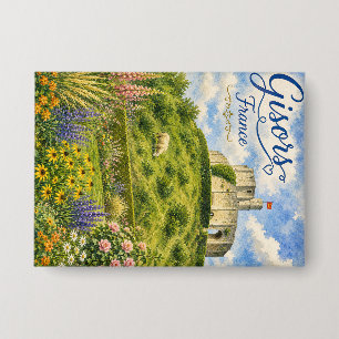 Gisors Frankreich Schloss Normandie Aquarell Button