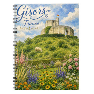 Gisors Frankreich Schloss Normandie Aquarell Notizblock