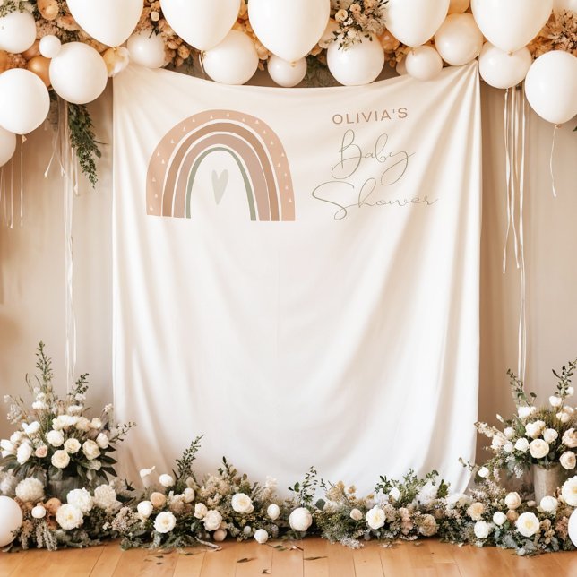 GITA Pastel Boho Rainbow Baby Shower Wandteppich (Von Creator hochgeladen)