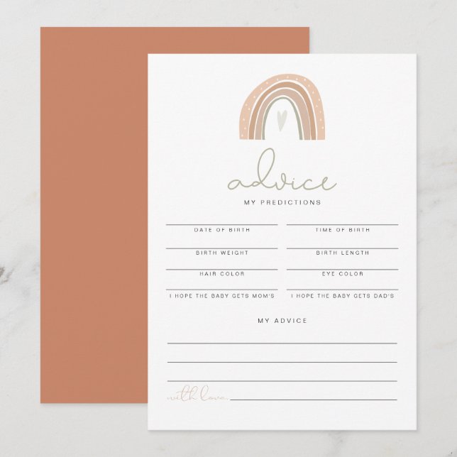 GITA Pastel Rainbow Baby Shower Vorhersagen Einladung (Vorne/Hinten)