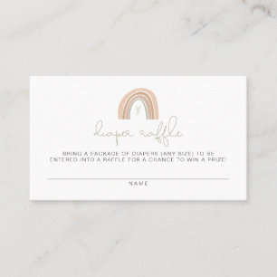 GITA Pastel Rainbow Diaper Raffekarte Platzkarte